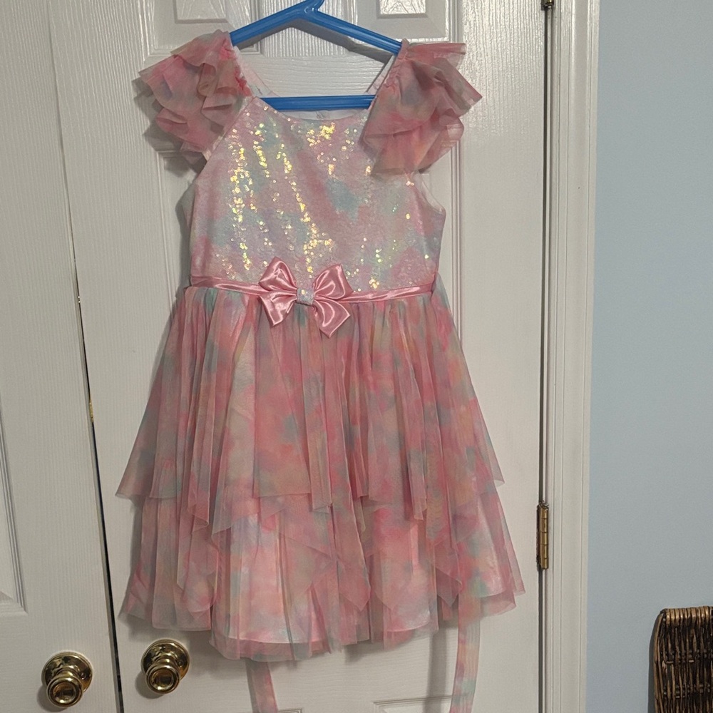 Jona Michelle Pink and White Sparkle Dress